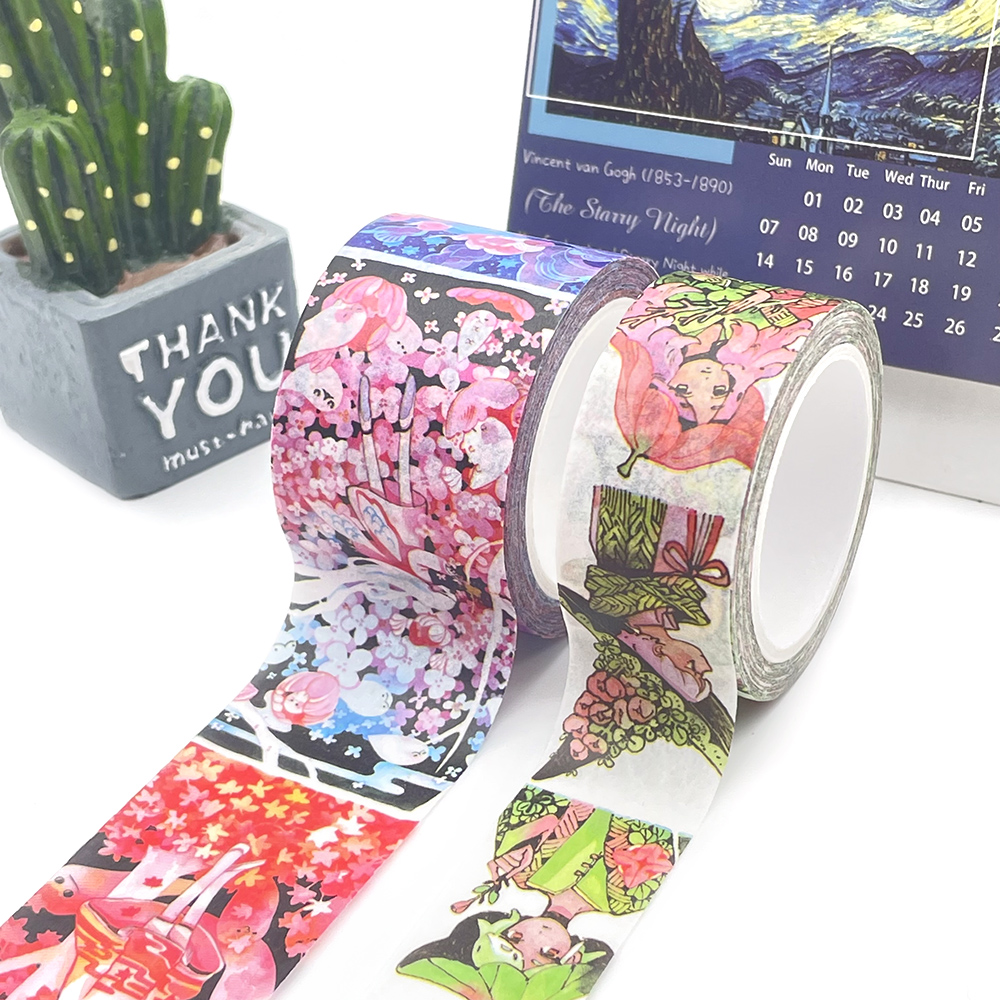 China Customised Custom With Packaging Printing Japan No Moq Customized  Stamp Washi Tape Manufacturer and Supplier