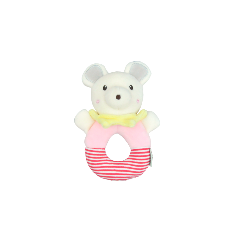 Doudou Mouse Pink Rattle
