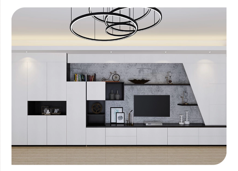 Yamam White Living Room Furniture Wall Unit White Tv Stand