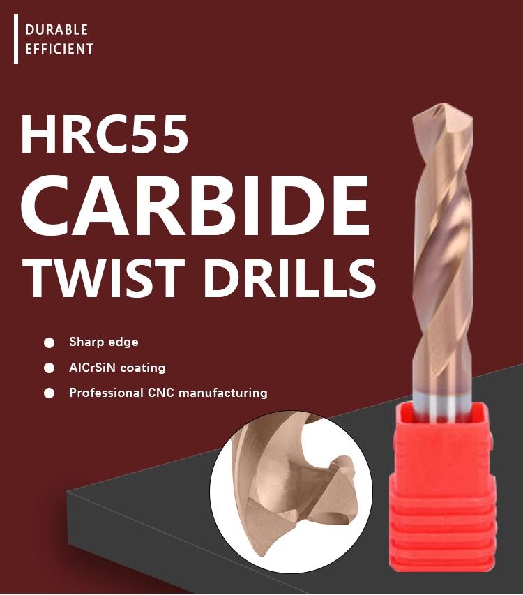 HRC55 Solid Carbide Twist Drills With Coolant Holes (3D)