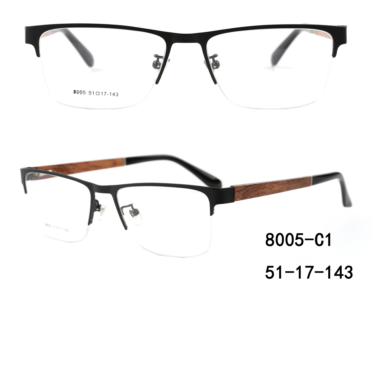 Square Metal Optical Frames(Black And Gold) Hot Sell