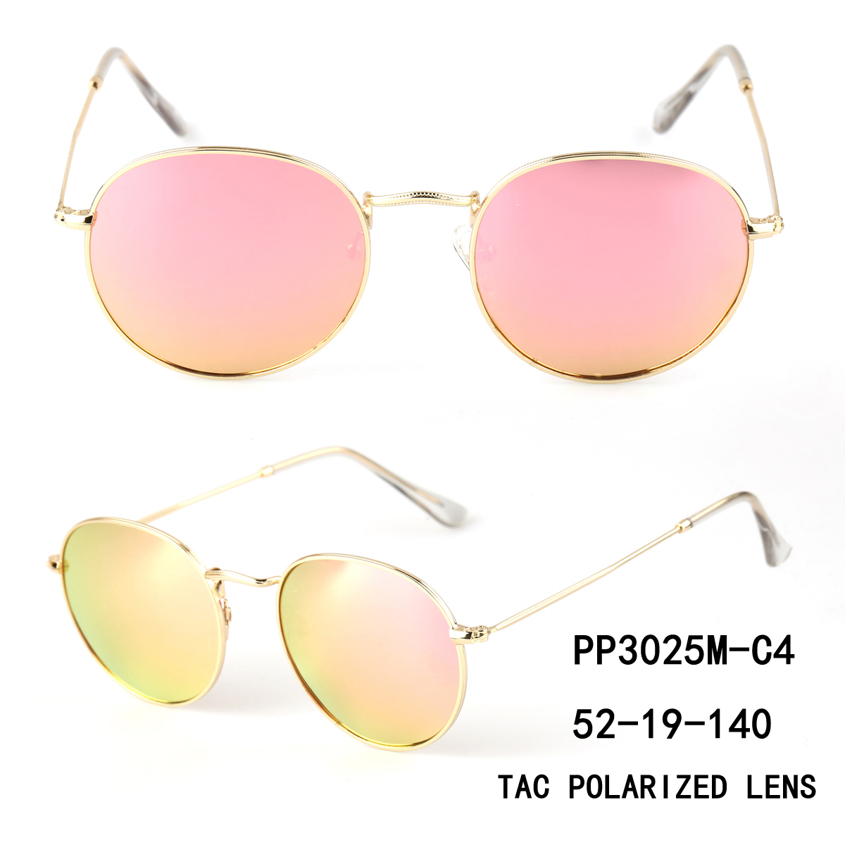 Round Polarized Metal Sunglasses Oem Odm Wholesale, Oversized Gold,Black,Blue Mirrored Metal Sunglasses