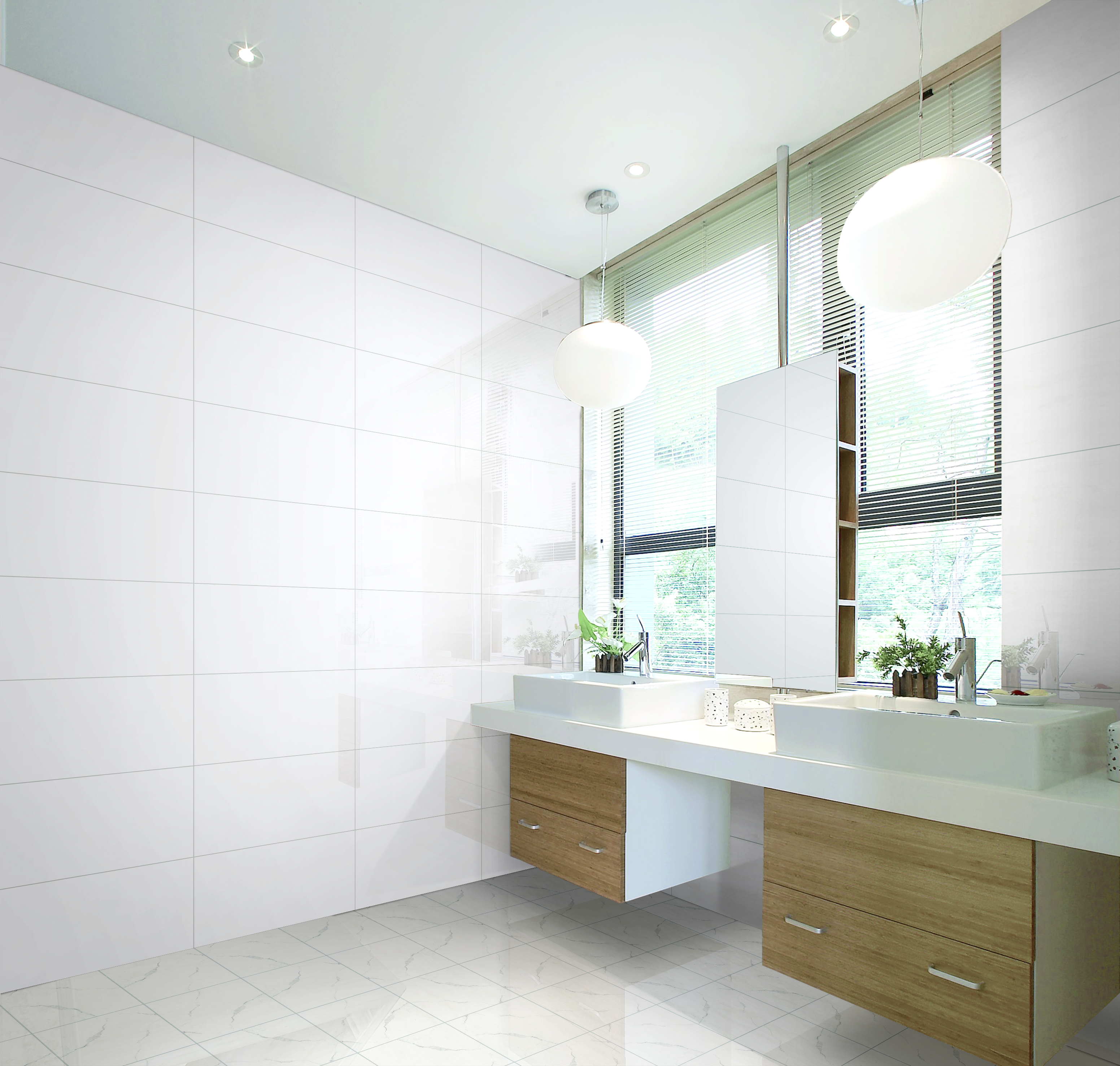 white satin tiles 600x600 / 300 x 600