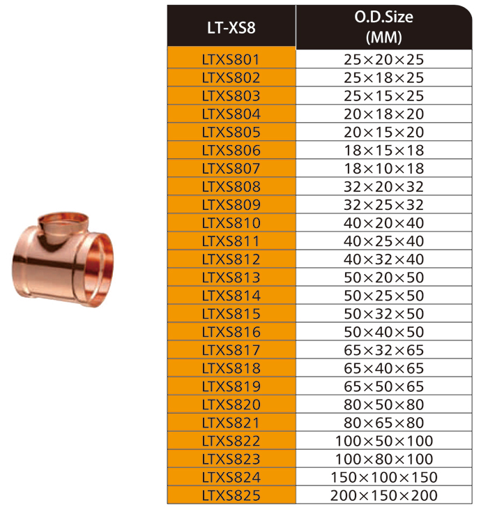 LONGTERM LTXS8 AS3688 Standard Copper Fitting