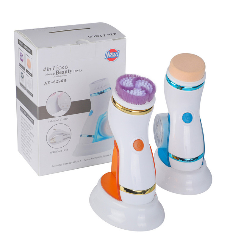 BC003 4 in 1 Electric Facial Cleansing Brush Rotating Face Scrubber