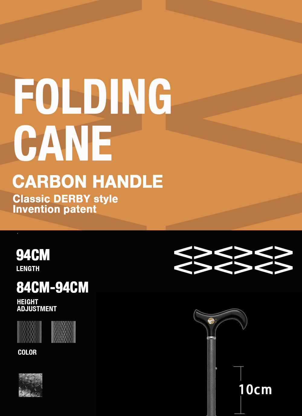 Flower Folding Travel Stick Carbon Fiber  Walking Cane Custom Wholesale