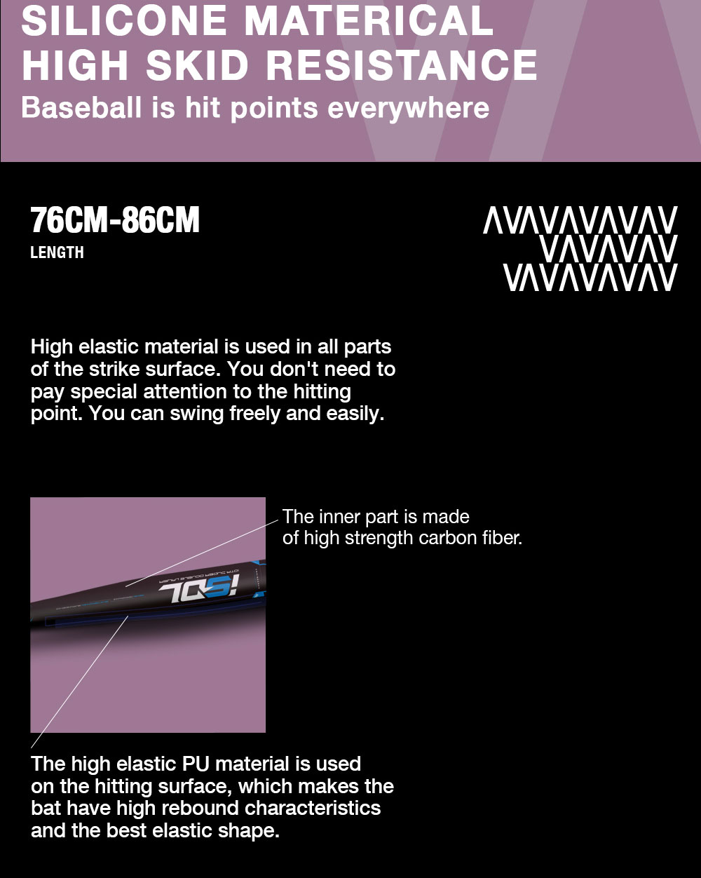 Carbon Fiber Anti-Vibration High Strength Accurate Soft Baseball Bat