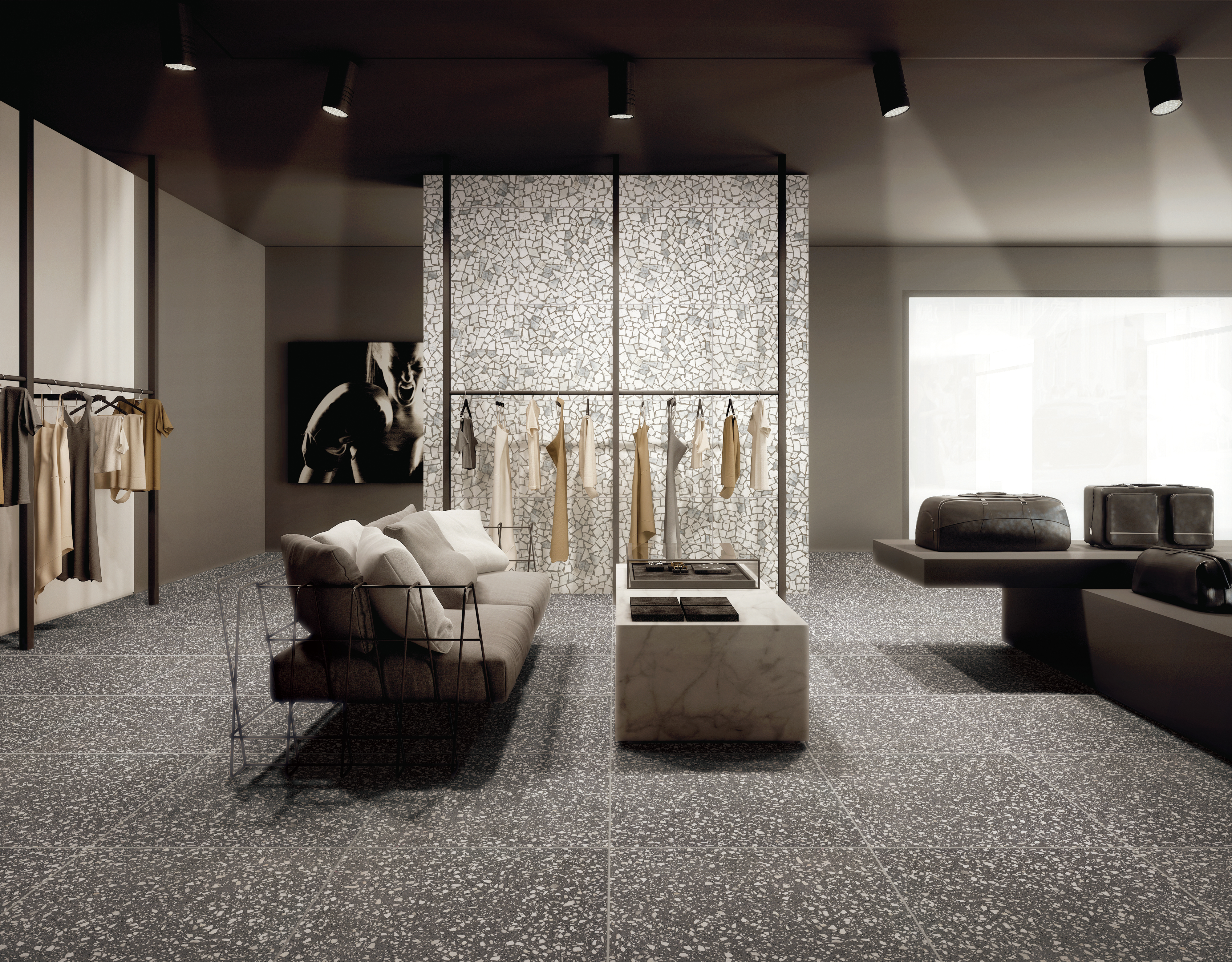 600X600 Rustic Nature Stone Glitter Look Matte Finish Terrace Floor Terrazzo Tile 