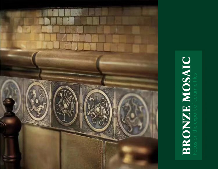 Bronze metal tile mosaic luxury metal mosaics for hotel lobby copper Metal Gold bronze mosaic tile