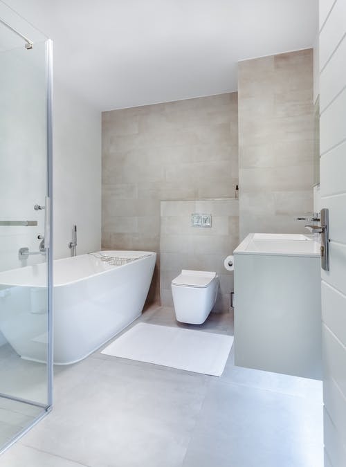 white 30 x 60 bathroom tile