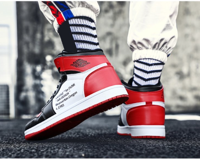 Leather Sports High Top Sneakers For Men wholesale