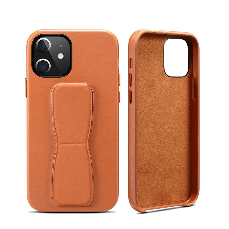 Leather cases for iPhone12 mini with wristbands Suction and