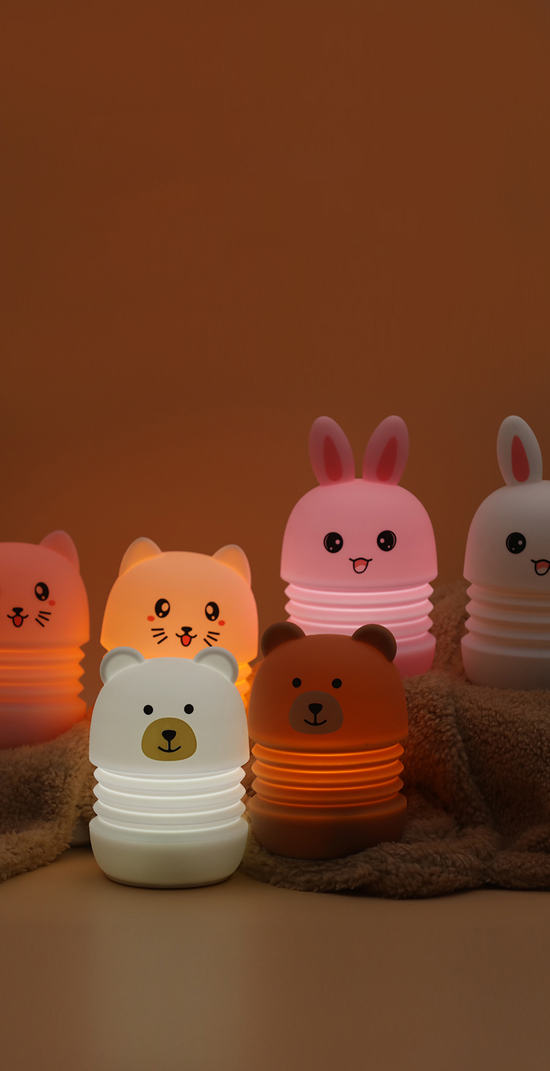 Usb Rechargeable Night Light  Bedside Bunny Bear Led Table Lamp Wholesale Manufacturer