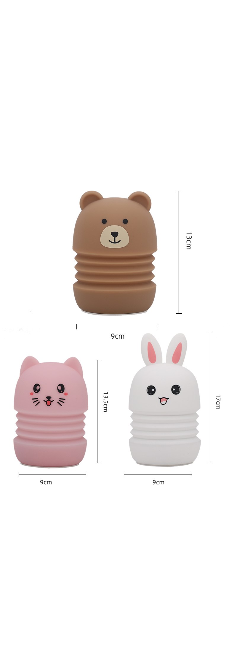 Usb Rechargeable Night Light  Bedside Bunny Bear Led Table Lamp Wholesale Manufacturer