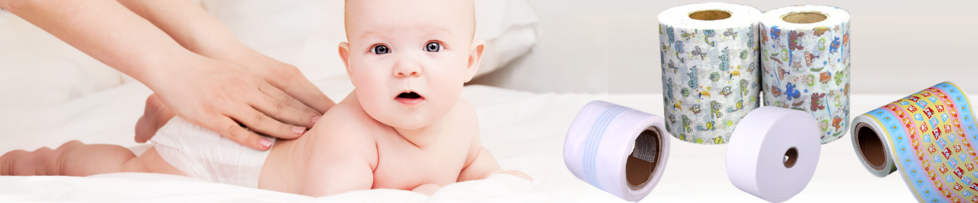 Baby diaper made of air-through nonwoven