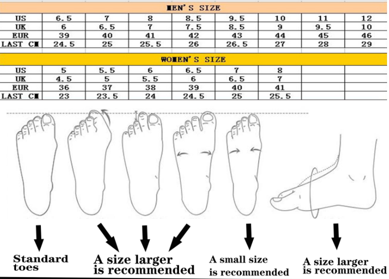 sports shoes size