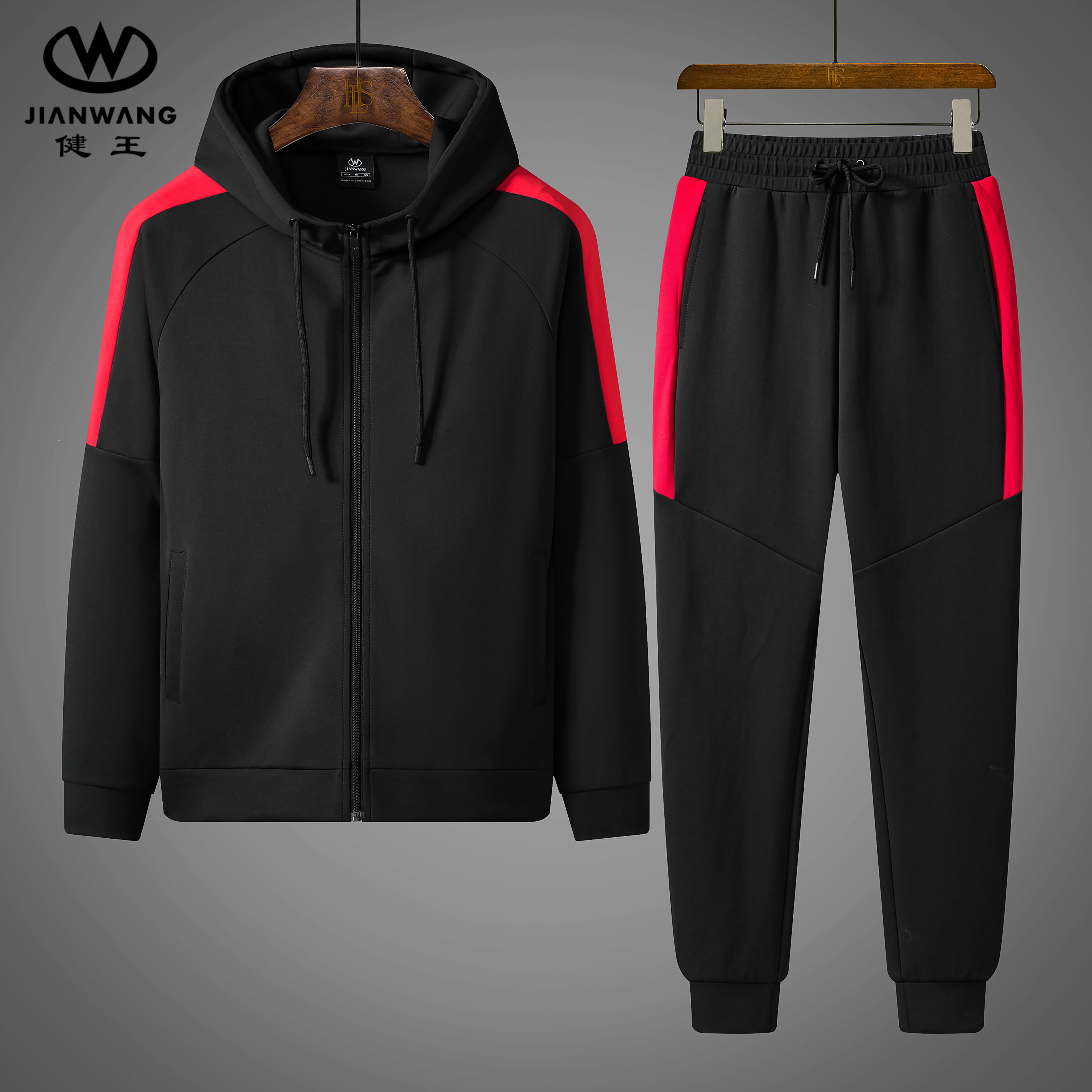 CONTRAST COLOE JACKET WITH HOOD + CONTRAST SIDE PANT