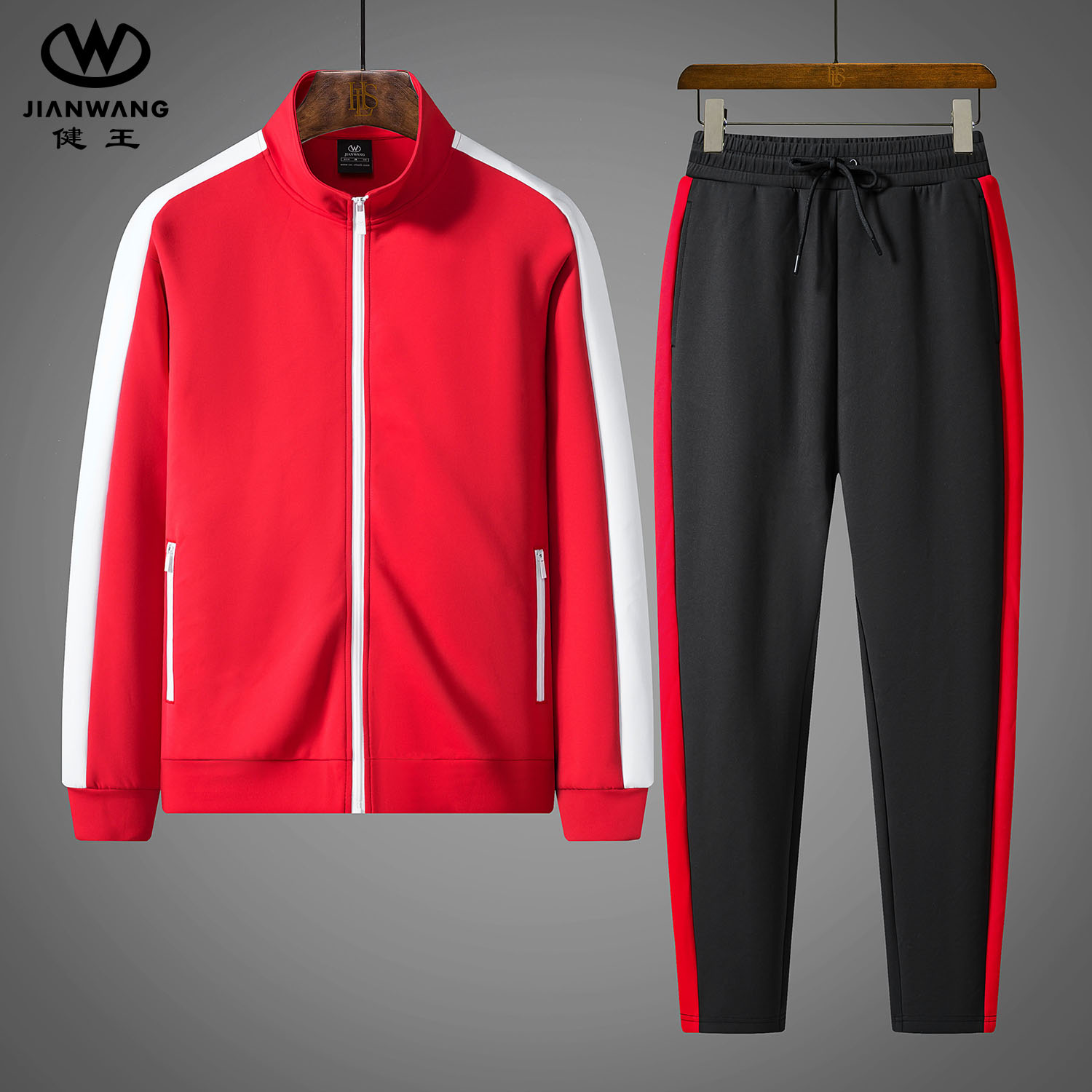 CONTRAST COLOR JACKET WITH STAND-COLLAR + CONTRAST SIDE PANT