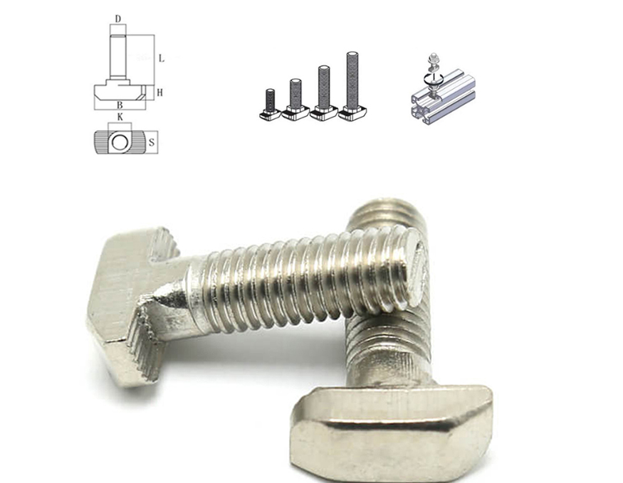T Bolt Stainless Steel 316 Special Hammer Head Screws Custom Wholesale