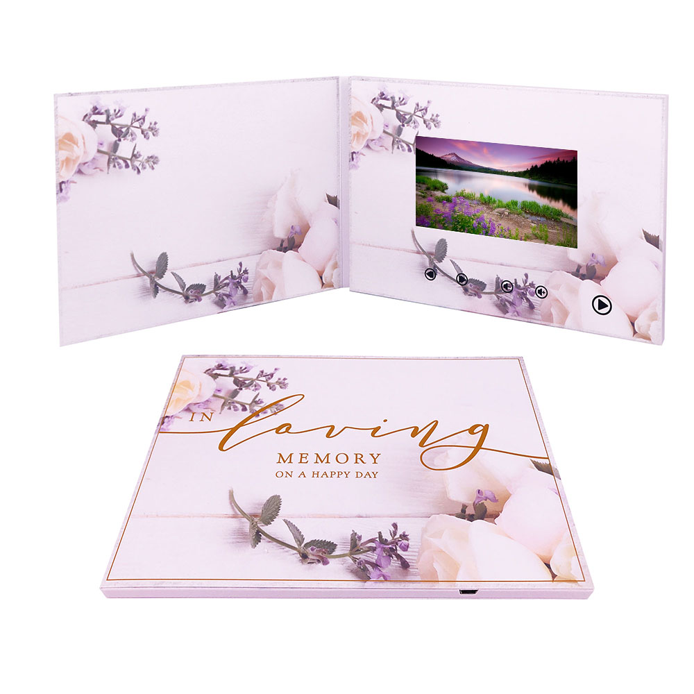 OEM LCD Screen Luxury Wedding Invitation Video Brochure Card