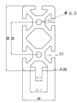 80x40 t slot aluminum extrusion profile OEM Manufacturer,wholesale factory