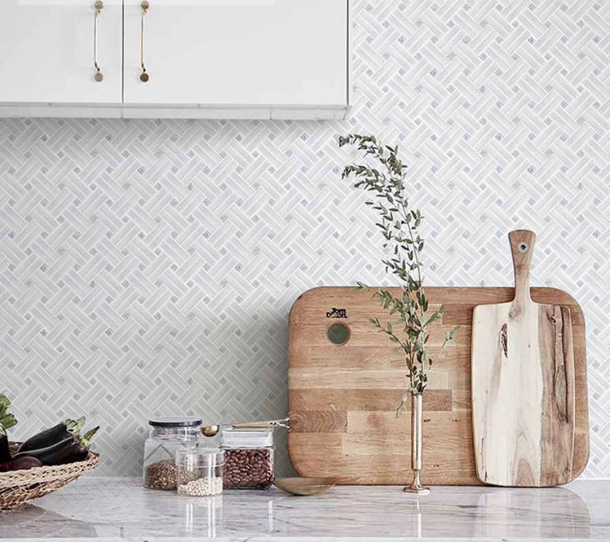 Basket Weave Tile Kitchen Backsplash