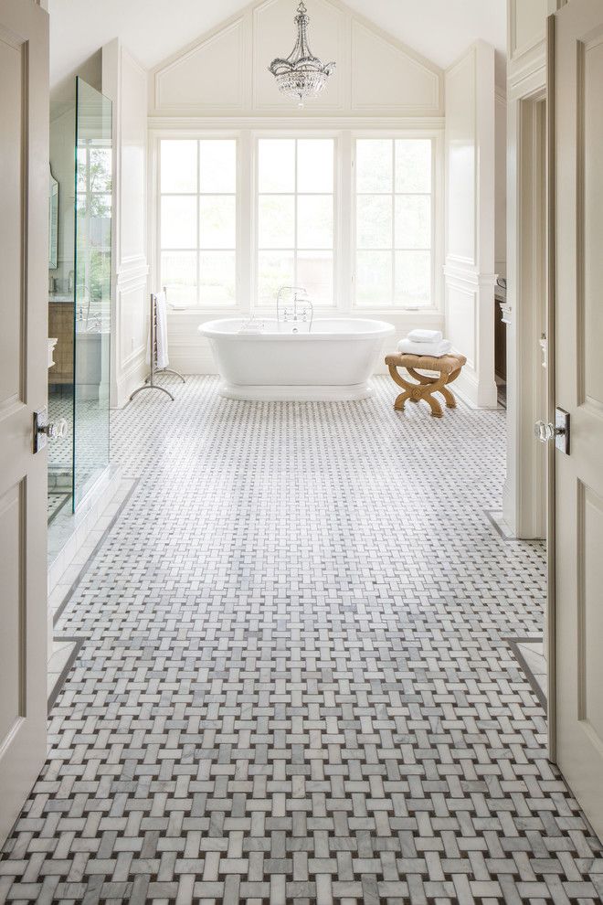 Basket Weave Tile Ideas For Shower, Marble Basket Weave Tile Floor Bathroom