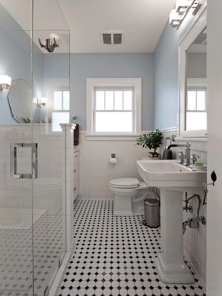 Blue Wall Bathroom