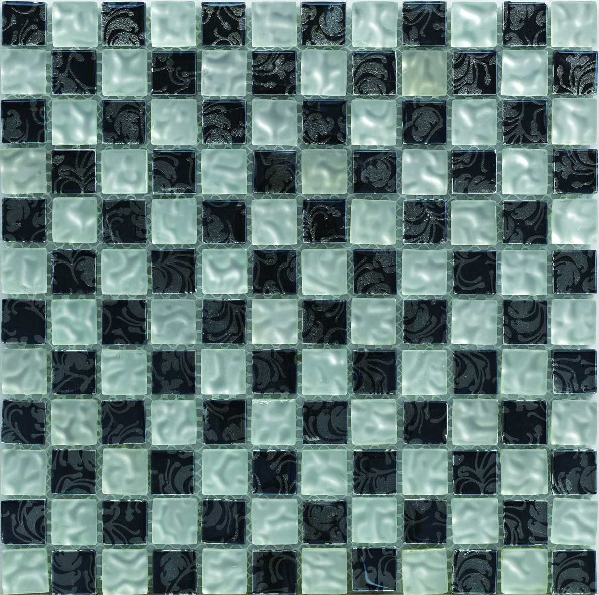 Crystal mosaic black and white