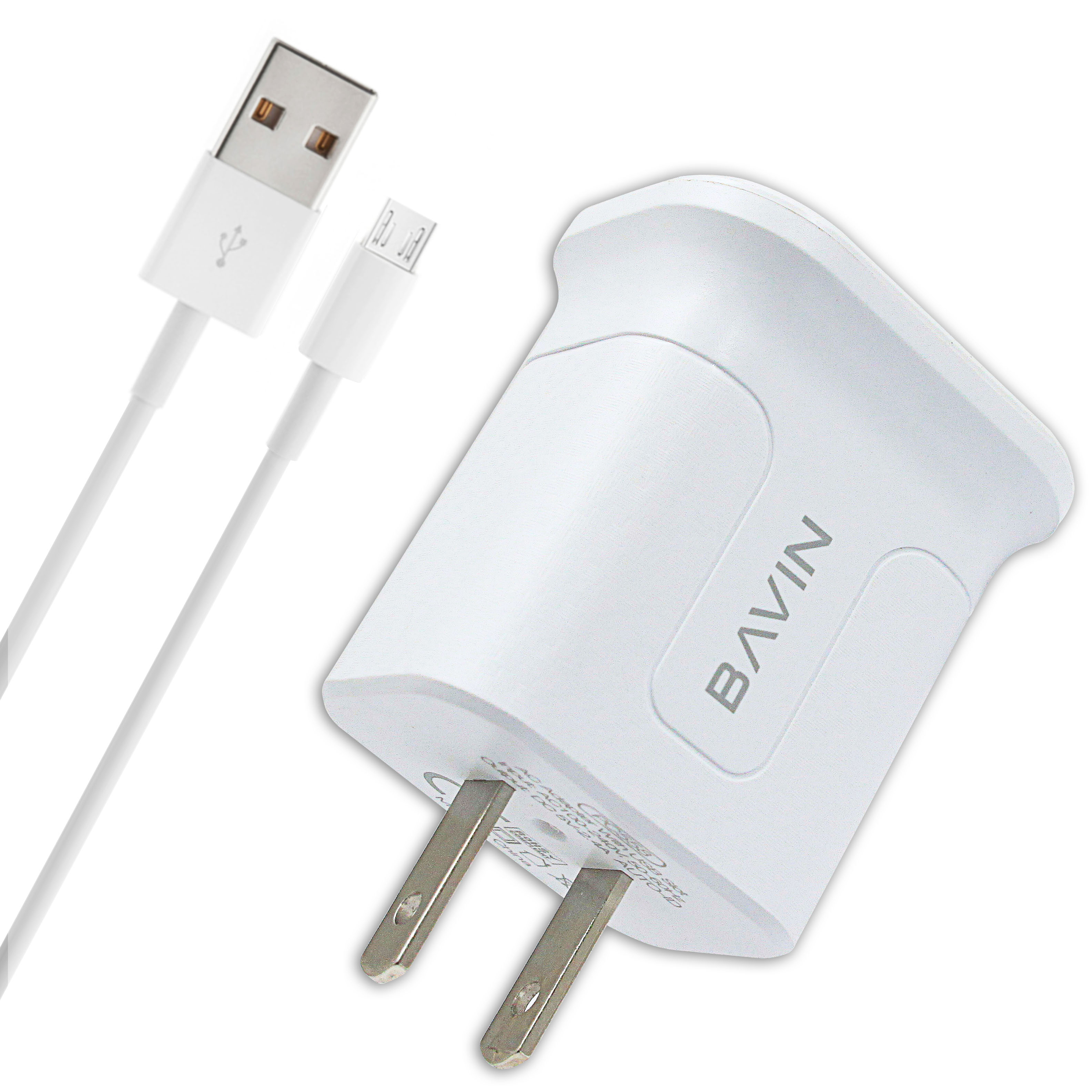 BAVIN Travel Charger AutoID Dual USB Port Slot Wall Charger For Micro