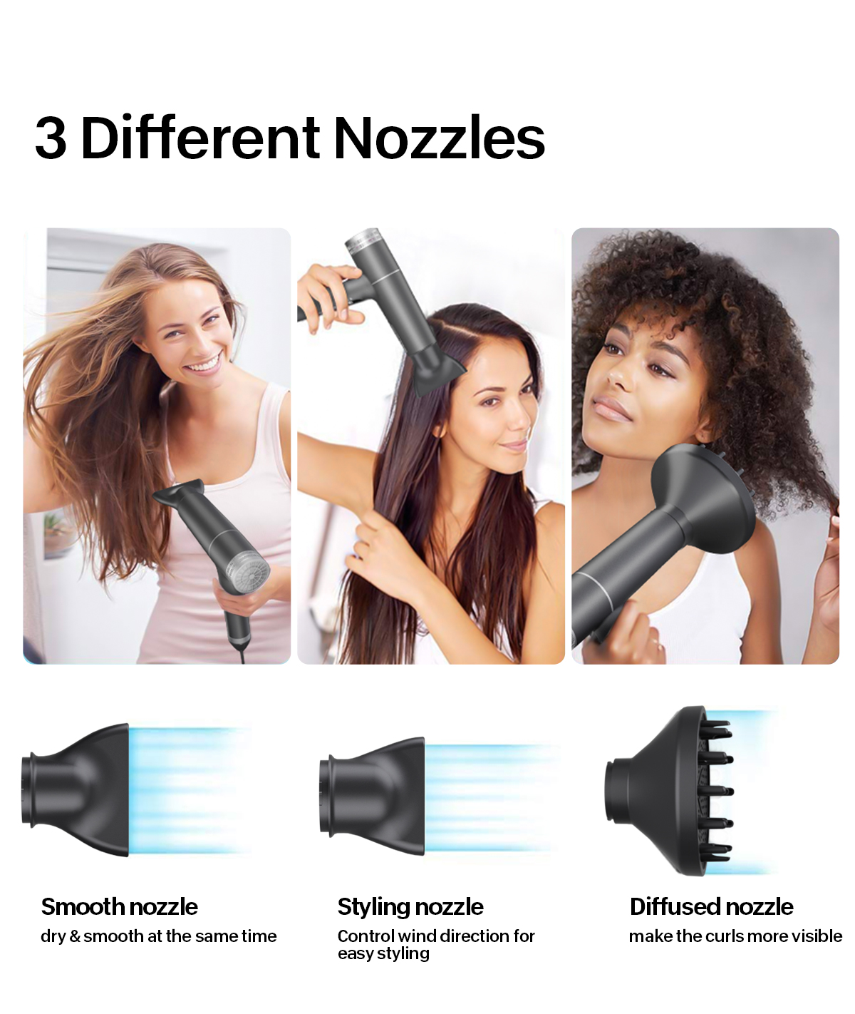 Negative ion hair dryer professional salon hairdryer household strong ...