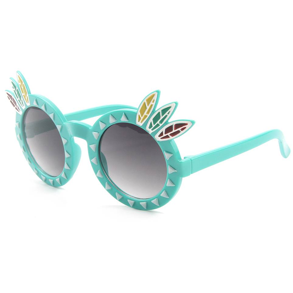 EUGENIA 2021 Fashion Colorful Retro Children Round Shades Kids boy girls sun glasses Flower Sunglasses