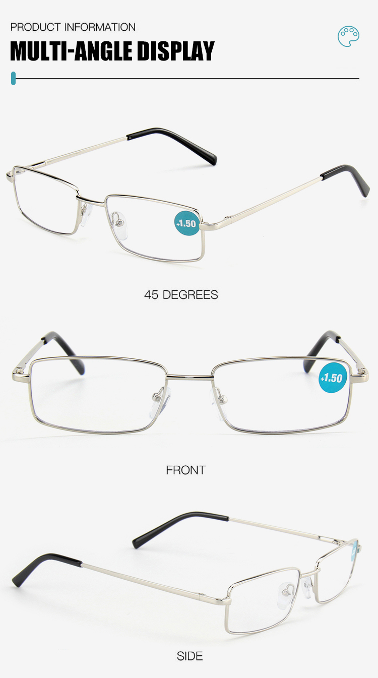 Reading glasses showing different angles