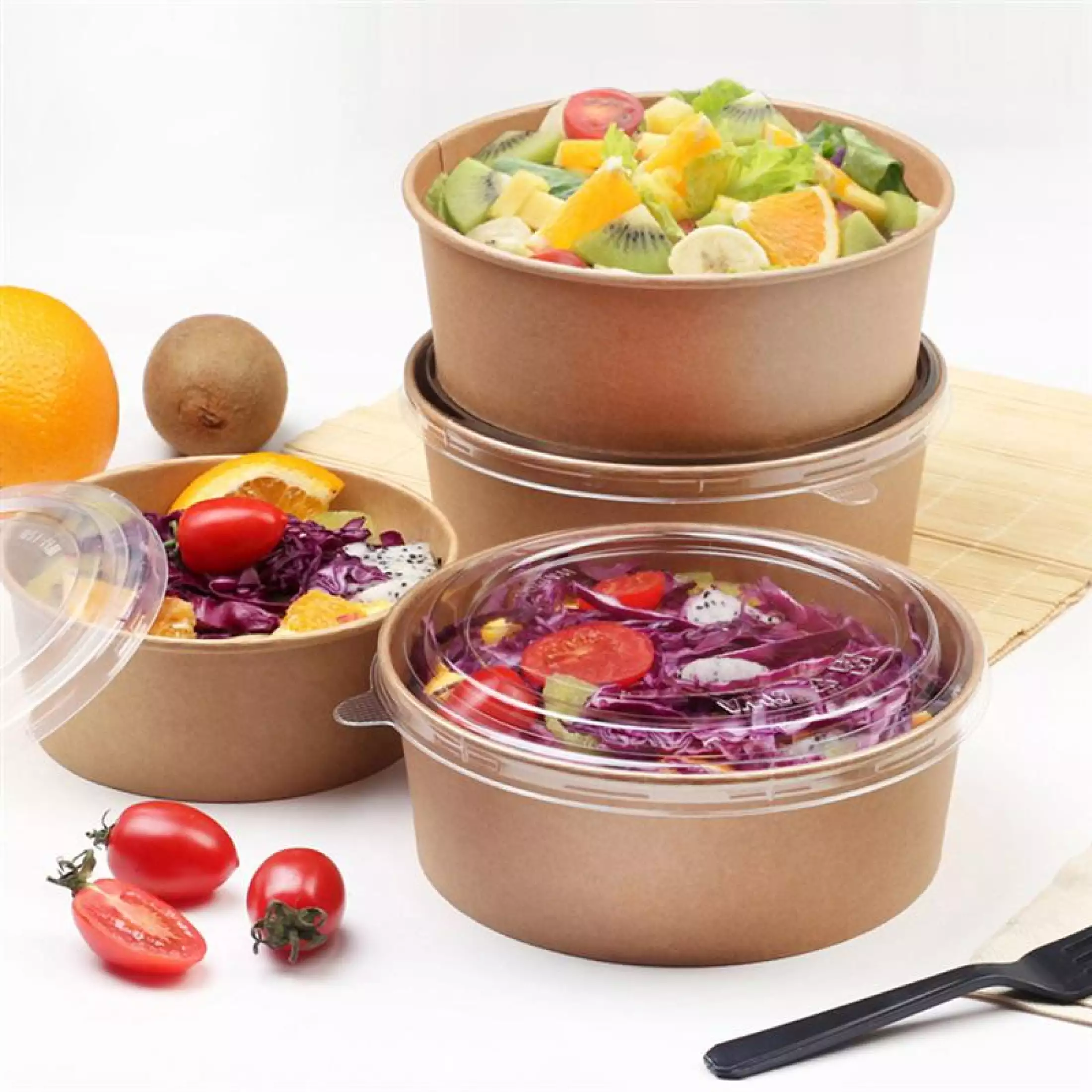 salad paper bowl with lid