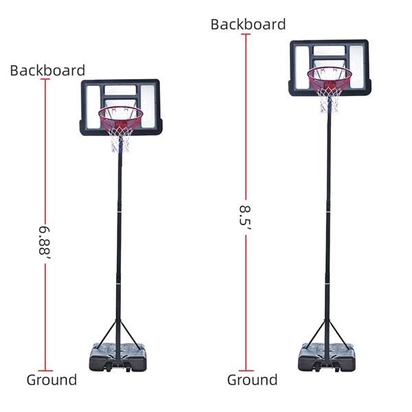 Portable Removable Basketball System Basketball Hoop Teenager PVC ...