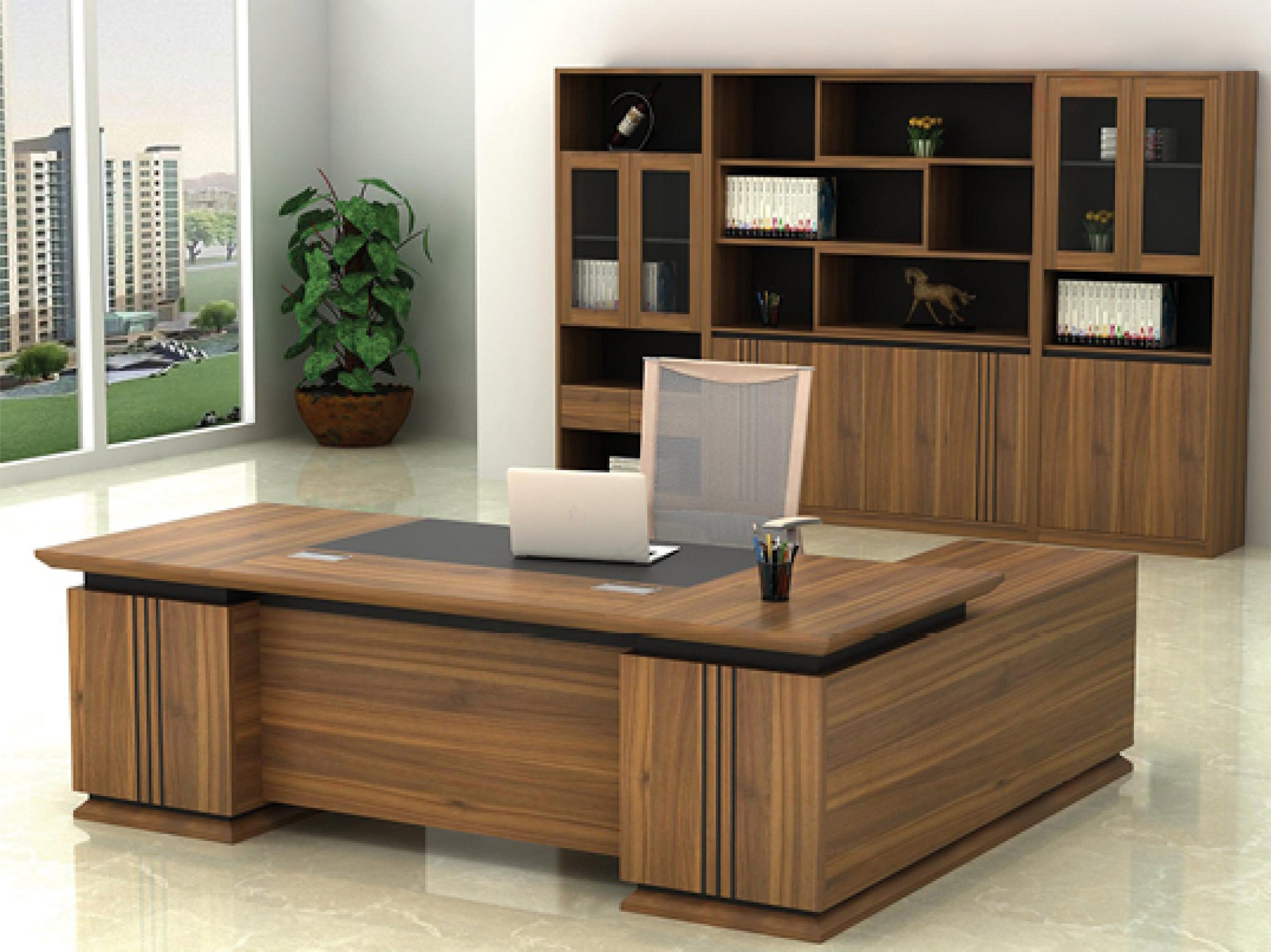 Solid wood office table