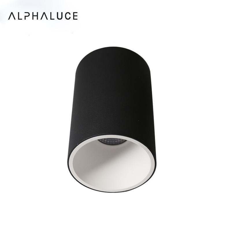 black cylinder flush mount light