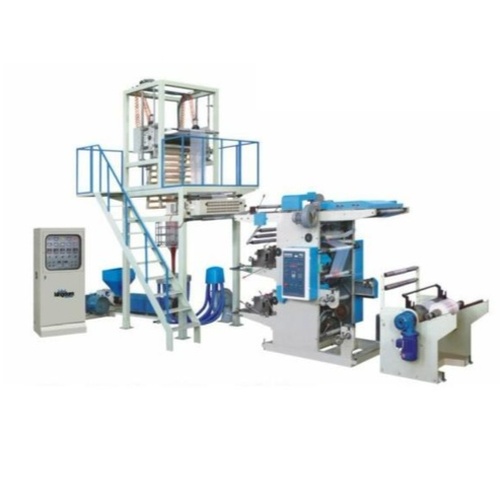 μηχανή φυσήματος φιλμ με μηχανή εκτύπωσης flexo 2 χρωμάτων σε σειρά