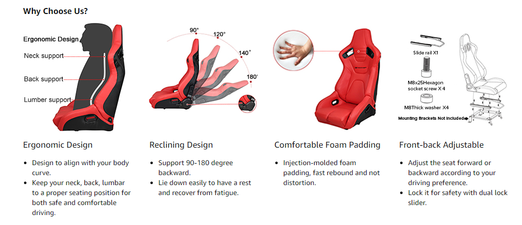 pvc leather sports car racing seats suppliers