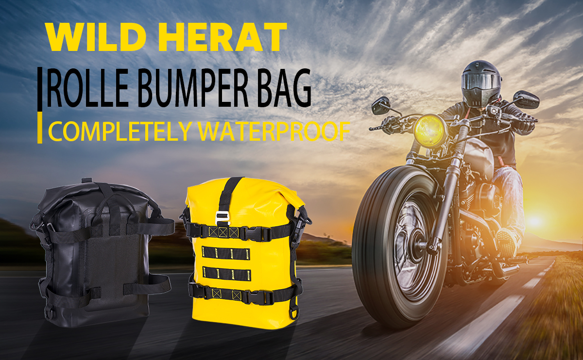 Black WILD HERAT Roll Bumper Bag 8L Completely Waterproof Quick Installation And Easy to Clean Multifunctional Waterproof bag 