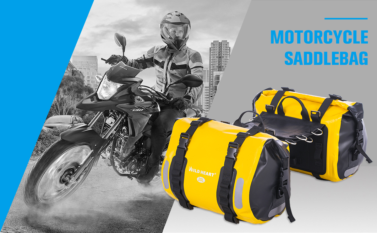  WILD HEART Waterproof Bag 55L 66L 77L Motorcycle Dry Duffel Bag  for Travel,Motorcycling, Cycling,Hiking,Camping (55L, Yellow) : Automotive
