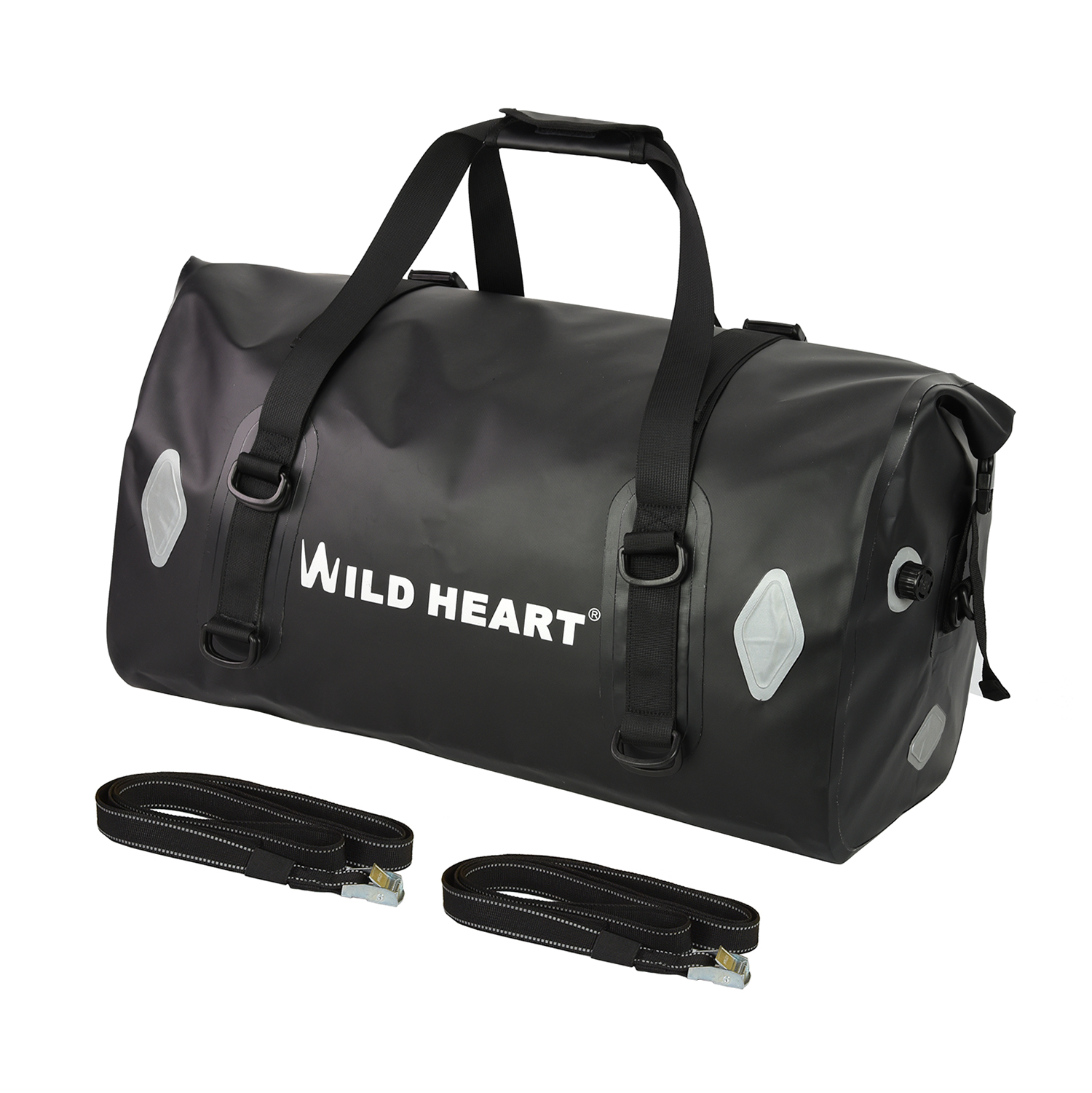  WILD HEART Waterproof Bag 55L 66L 77L Motorcycle Dry Duffel Bag  for Travel,Motorcycling, Cycling,Hiking,Camping (55L, Black) : Automotive