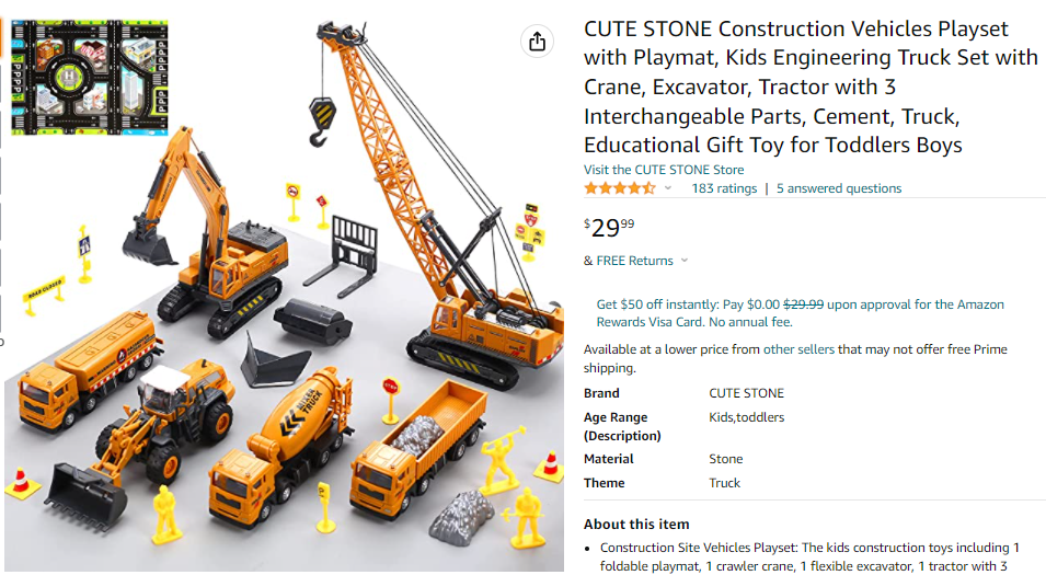 Kids Mega Crane Lifter Alloy Diecast Model with Steering Linkage 360 ...