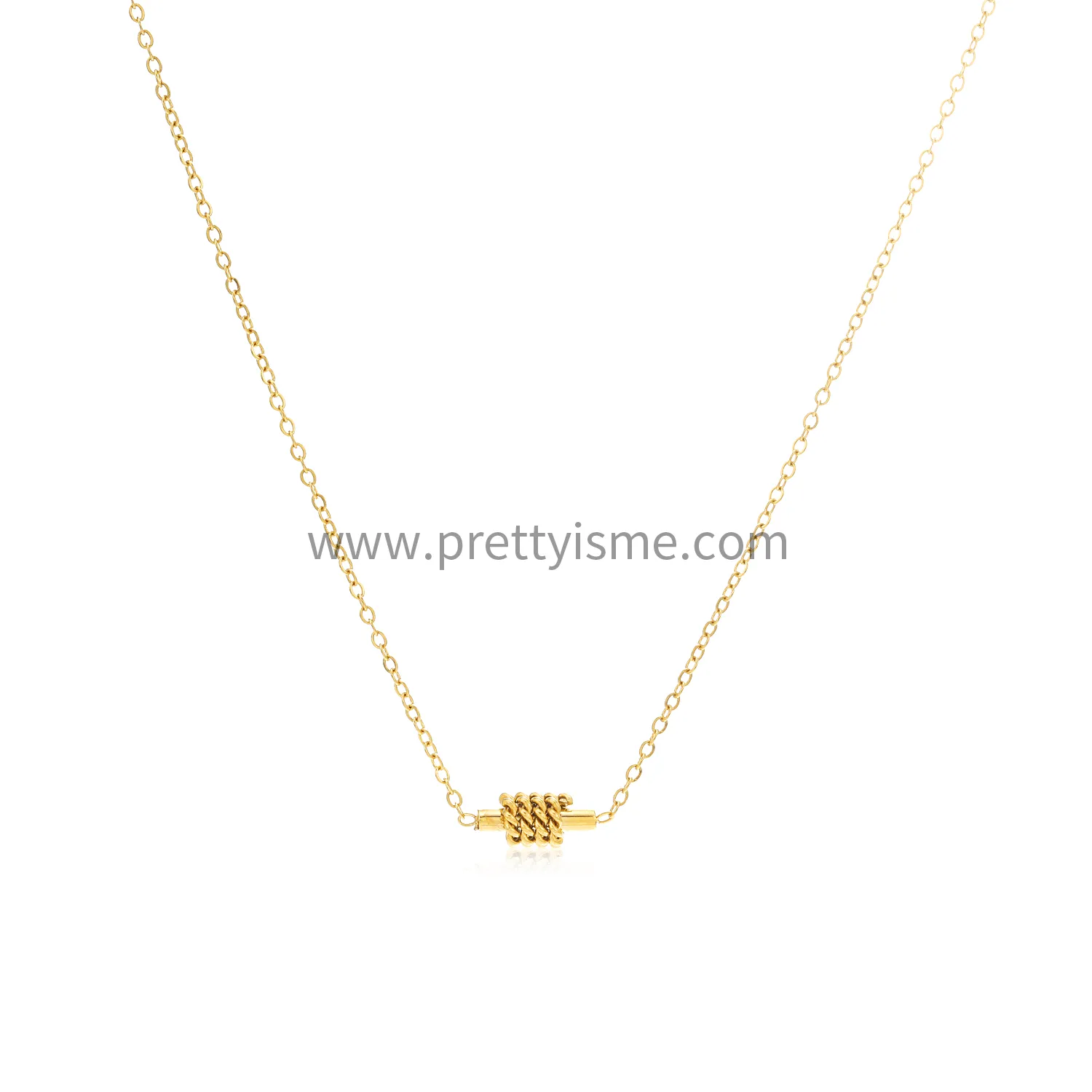 Minimalist Thin Stainless Steel 18k Gold Plated Necklace with Multiple Small Rings (5).webp