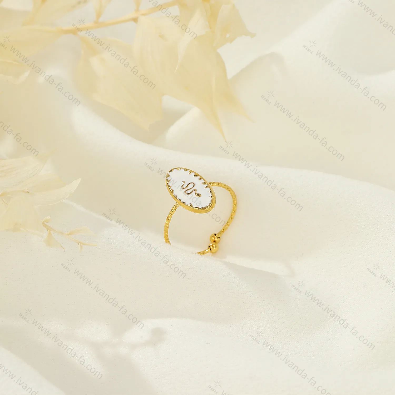 Oval Band White Drip Band Small Snake Accessories Stainless Steel Ring