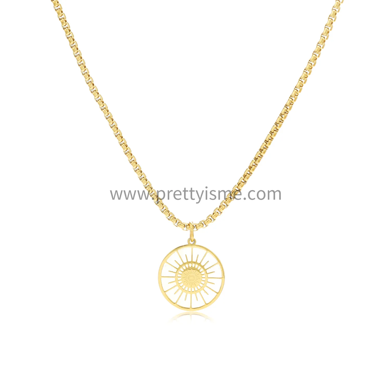 Simple Classic Stainless Steel 18k Gold Plated Thin Necklace with Delicate Pendant (5).webp