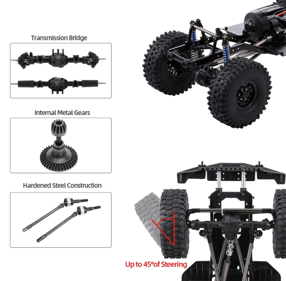 Kids AUSTAR 313mm Wheelbase Chassis Frame w/ Tries for 1/10 AXIAL SCX10 ...