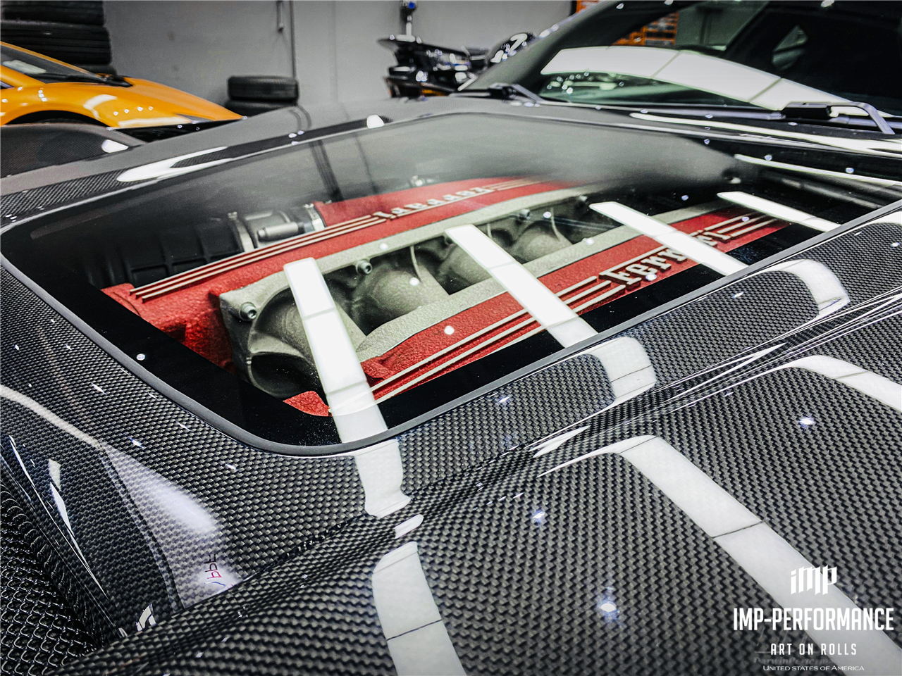 Trade Assurance Carbon Fiber For 2012-2015 Ferrari F12 Berlinetta iMP Performance Hood w/ Glass