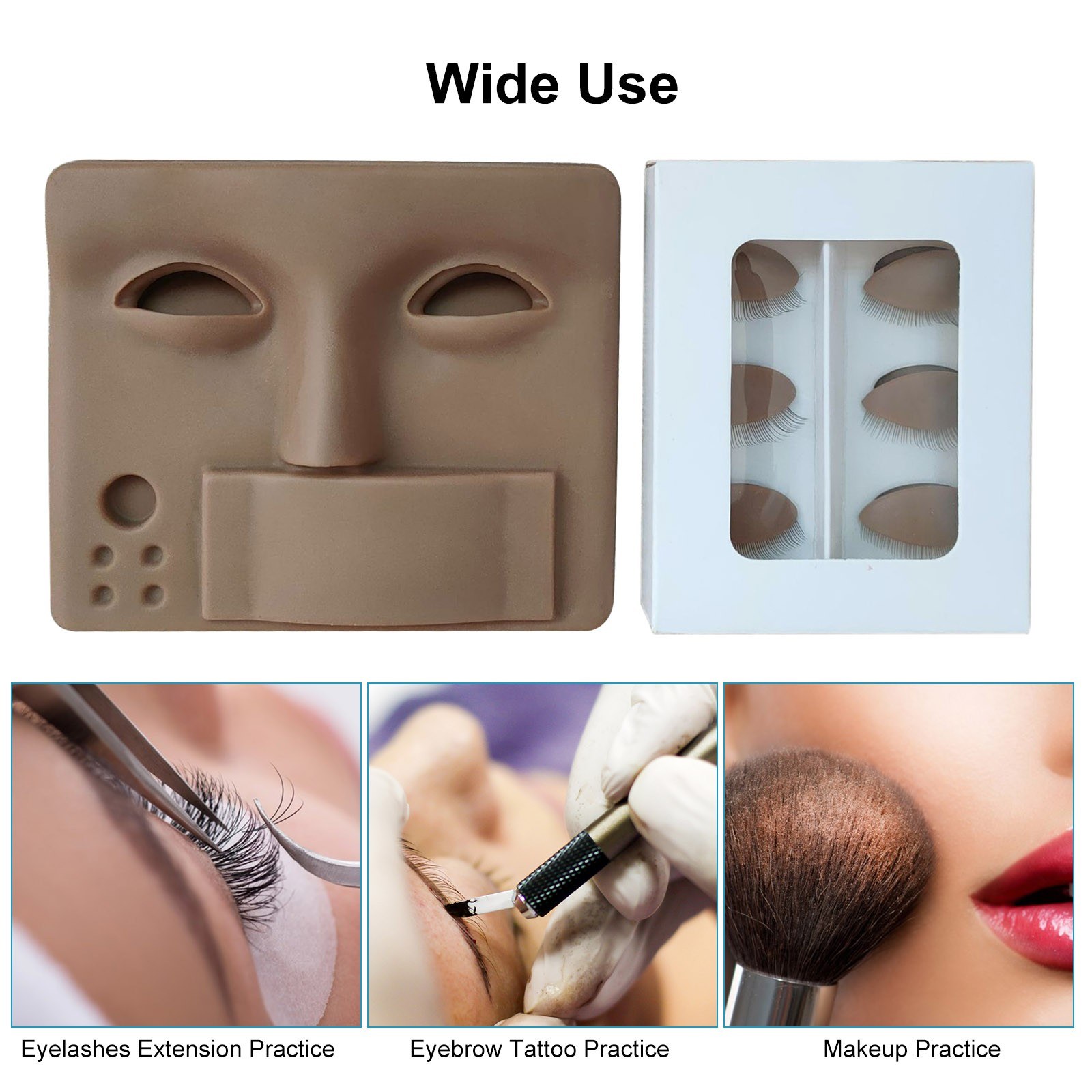 False Eyelashes Extension Practice Training Head Alternative Eyelids ...