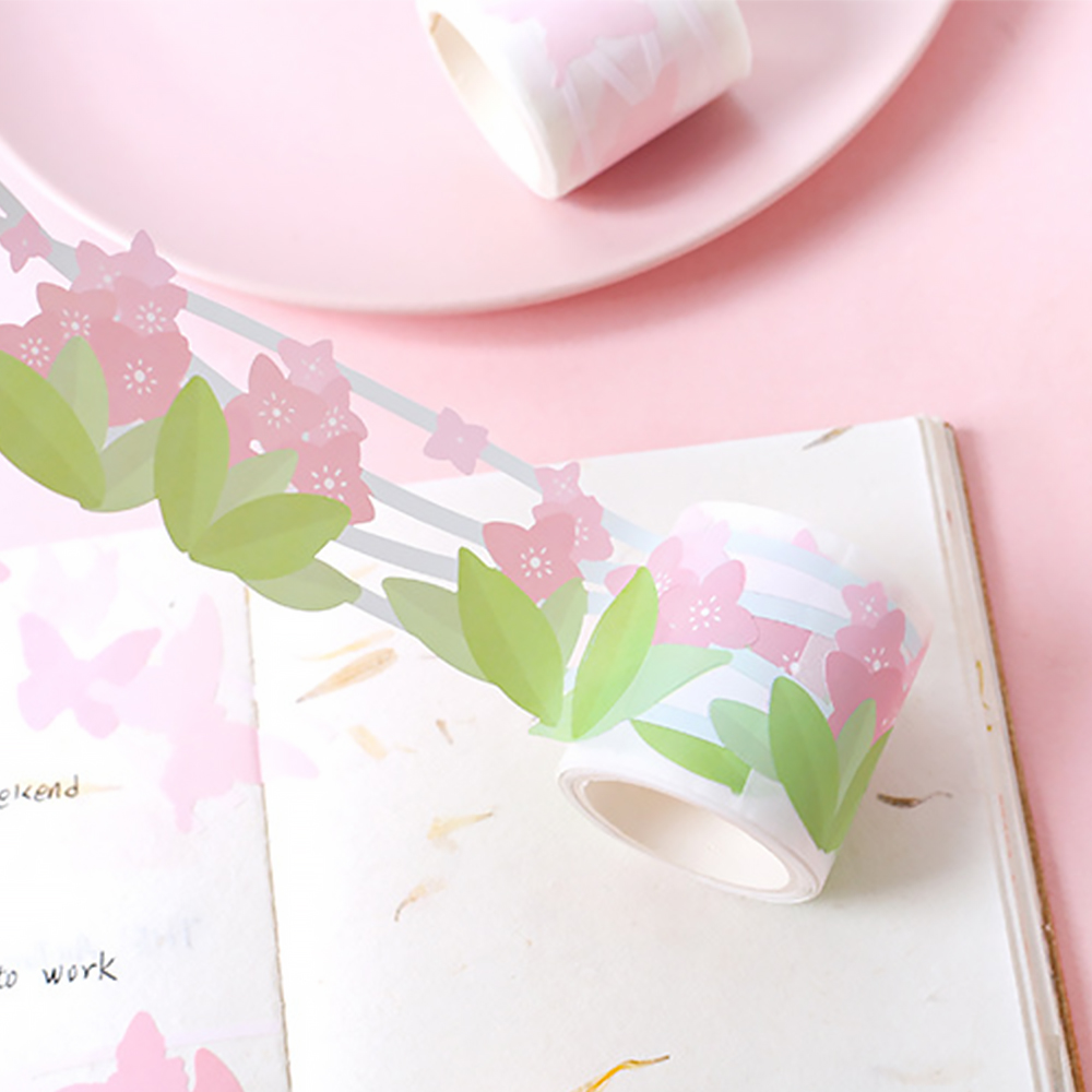 OEM cherry blossom die cut washi tape, custom die cut washi tape, cute foil washi tapes, designer washi tape factory